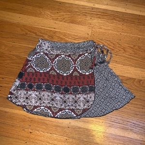 Printed Wrap Skirt